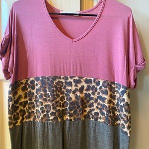 lime & chili women’s blouse cheetah size small